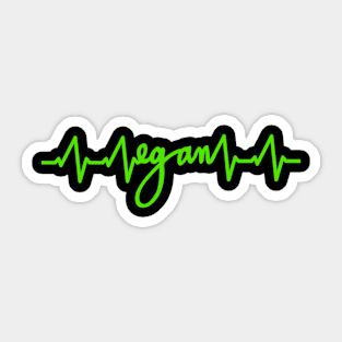 Vegan Heartbeat - Fluorescent Green Sticker